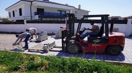 TEPEBA�I�NDA YOL �ALI�MALARI HIZLA  S�R�YOR